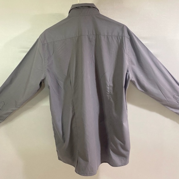 Soul Of London Men's Large Gray Modern Fit Button Down Long Sleeve Dress Shirt - Picture 7 of 13